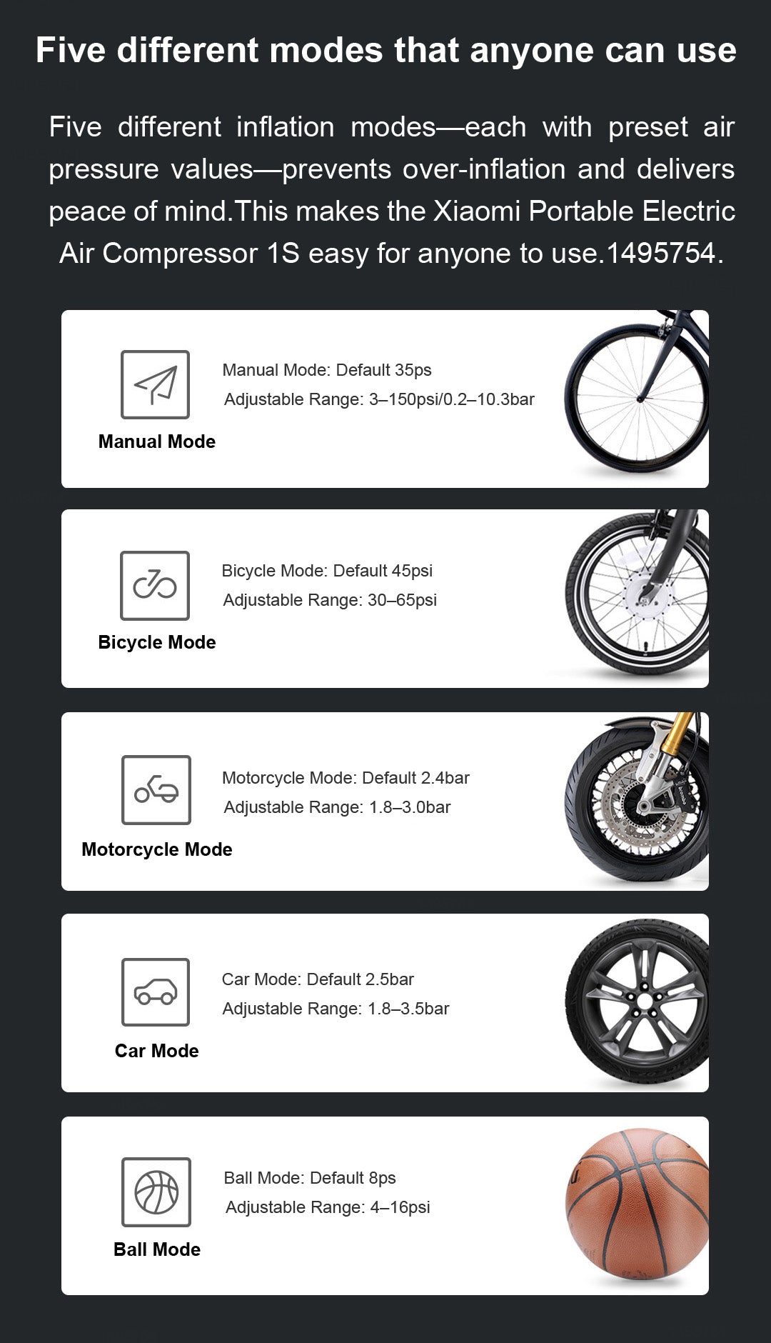 Xiaomi Mijia 2 Portable Electric Air Compressor 1S